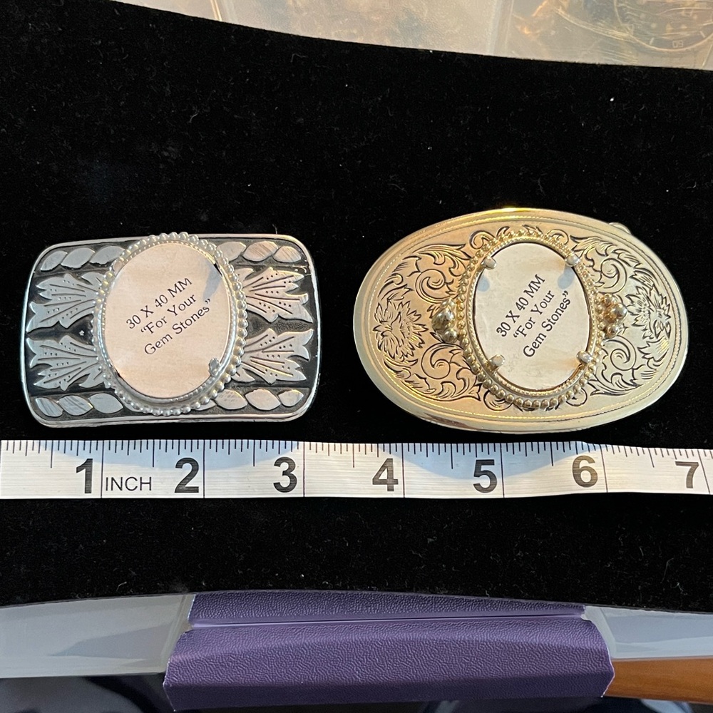 Silver and Gold Belt Buckles